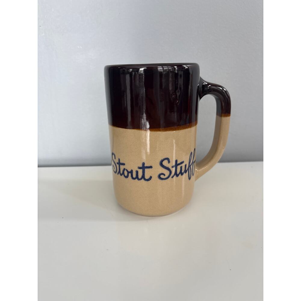 Vtg USA Pottery Stout Stuff 20 oz Beer Mug